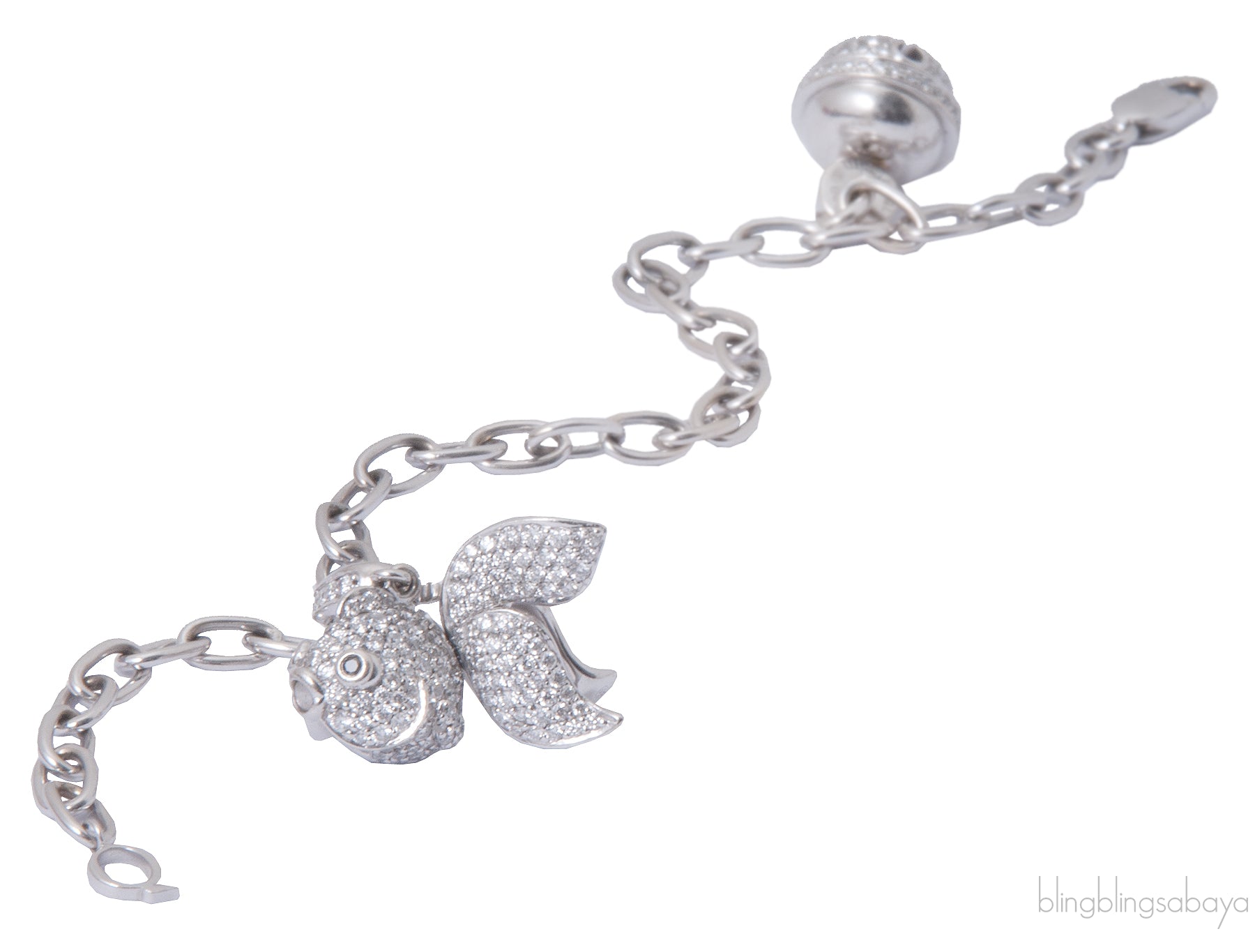 Bell & Fish Motif Diamond WG Bracelet