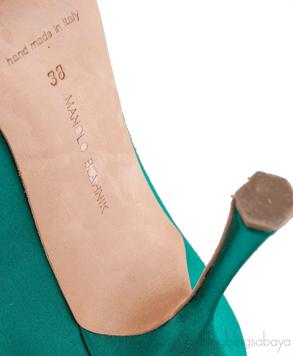 Tartonacri Emerald Satin Heels