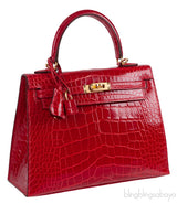 Kelly 25 Red Braise Crocodile GHW