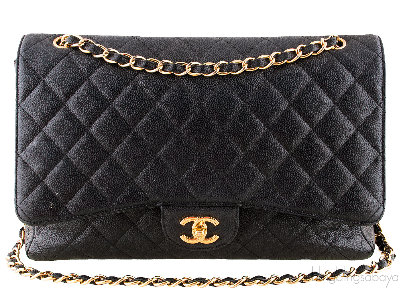 Black Caviar Maxi Flap Bag