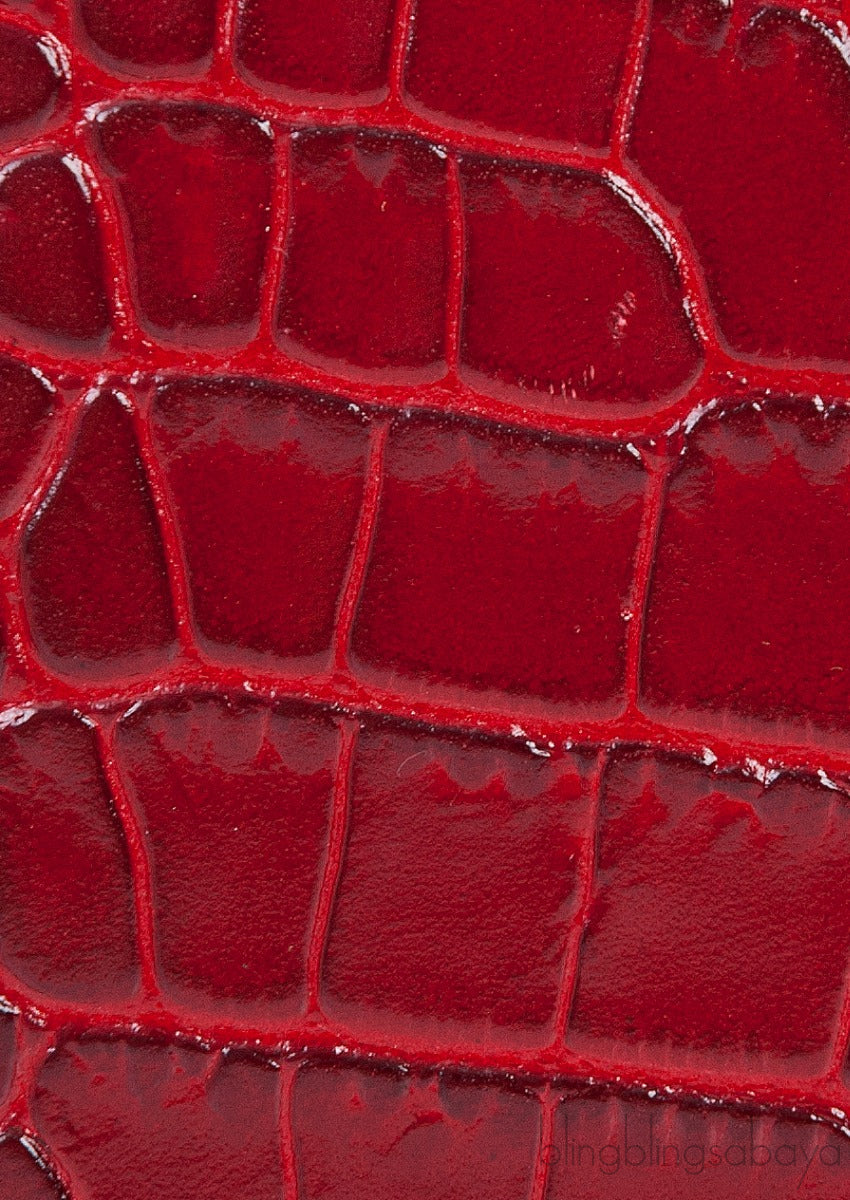 Leia Red Croc Print Mini Bag