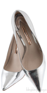 Coco Crystal Silver Metallic Heels