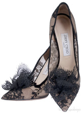 Black Floral Lace Pump