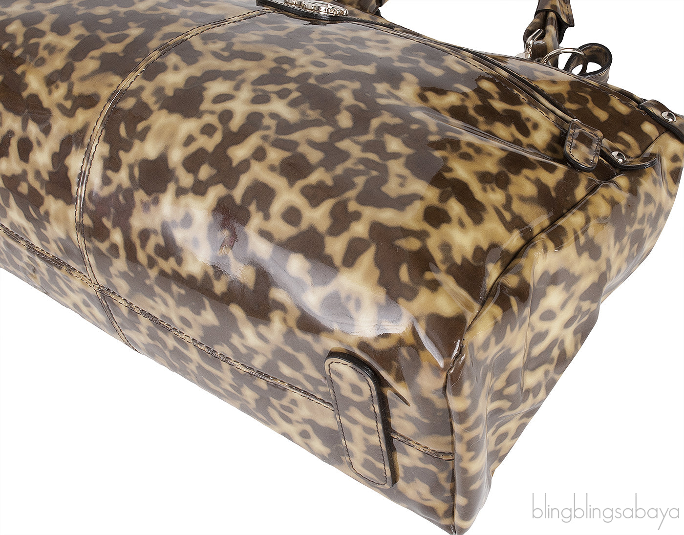 Grande Diva Patent Leopard Bag