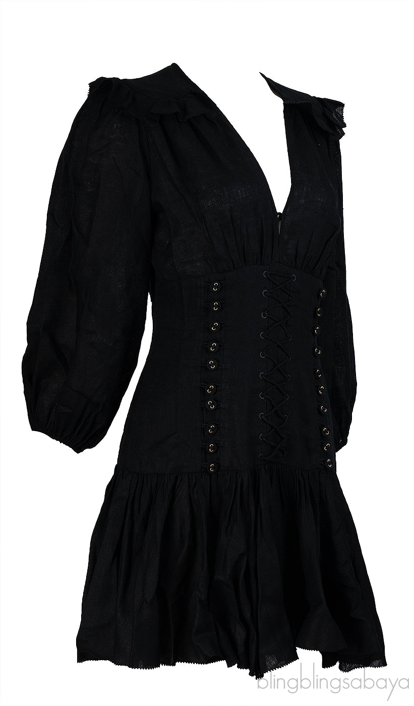 Zimmerman Black Sailor Mini Dress