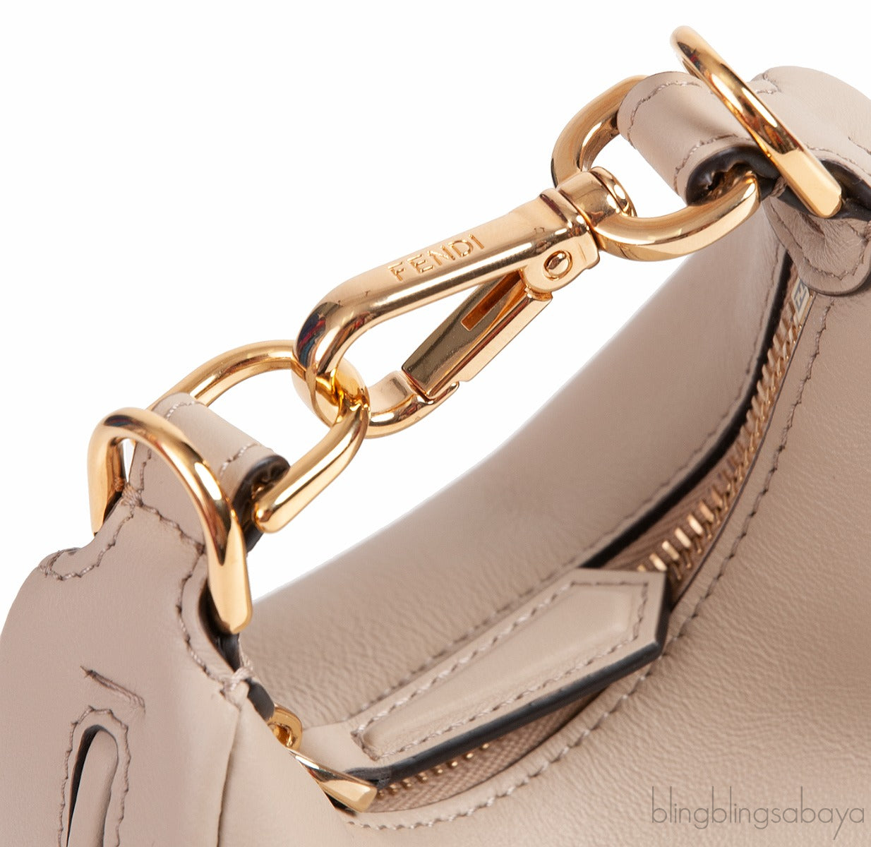 Nano Fendigraphy Grey Leather Charm