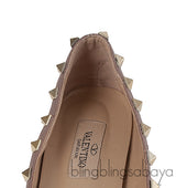 Valentino Garavani White Rockstuds Flat Shoes