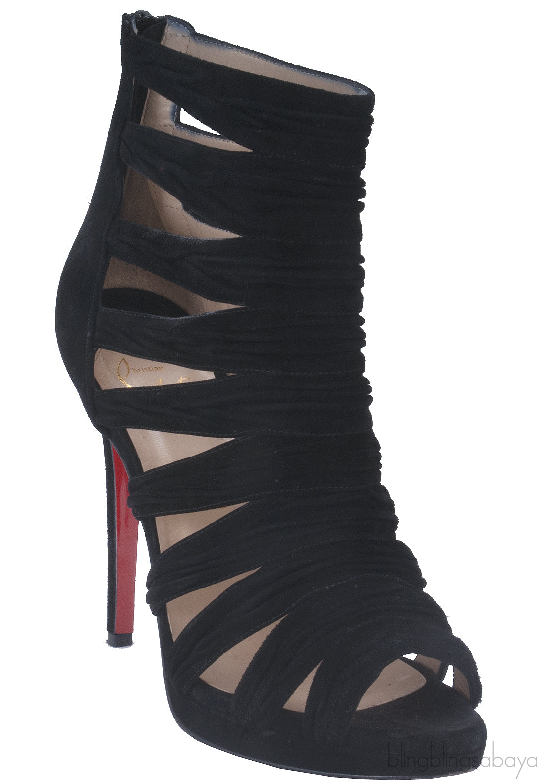 Black Suede Cut-out Leather Pump