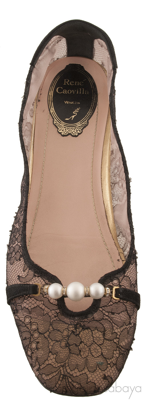 Black Lace Ballet Flat