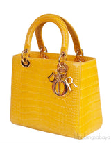 Lady Dior Yellow Crocodile Medium Bag