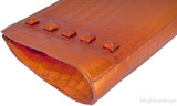 Nancy Gonzalez Orange Crocodile Studded Clutch