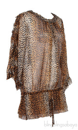 Leopard Print Chiffon Top