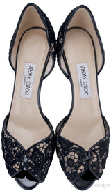 Jimmy Choo Black Flair Peep Sandals