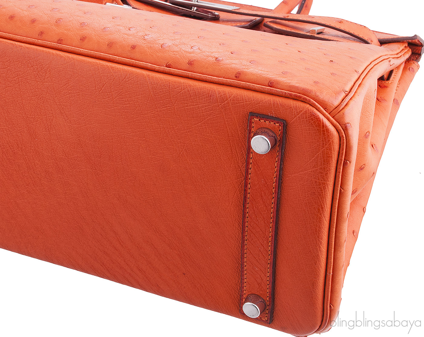 Birkin 30 Orange Ostrich PHW