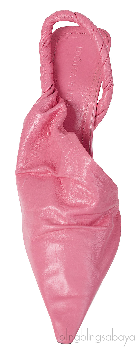 Bottega Veneta Pink Point Leather Slingback Pumps