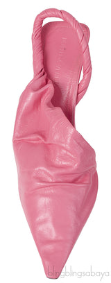 Bottega Veneta Pink Point Leather Slingback Pumps