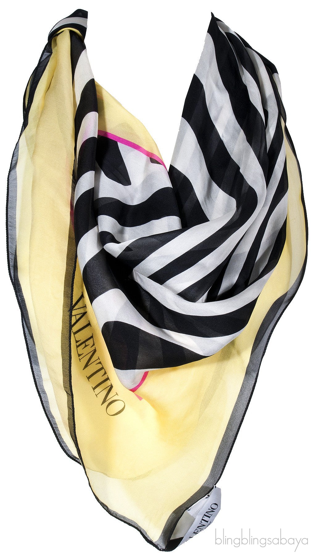 Yellow Zebra Silk Voile Stole