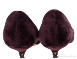 Dark Purple Velvet Mini Kitten Heels