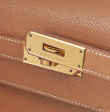 Vintage Kelly 35 Gold Courchevel Sellier GHW