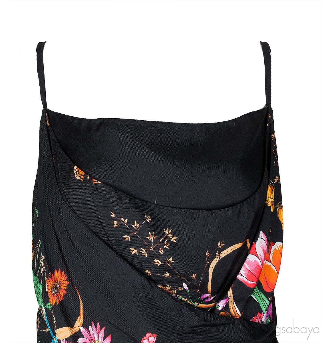 Draped Silk Floral Print Cami