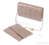 Lady Dior Pouch Warm Taupe Patent Cannage