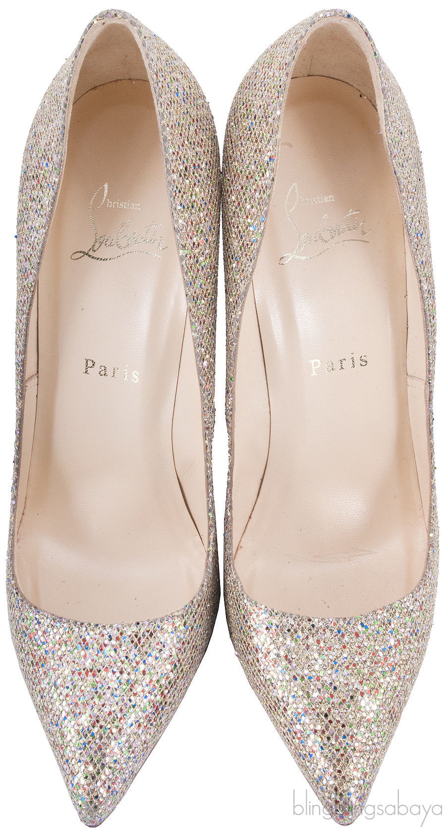Pigalle Multicolor Gold Glitter Pump