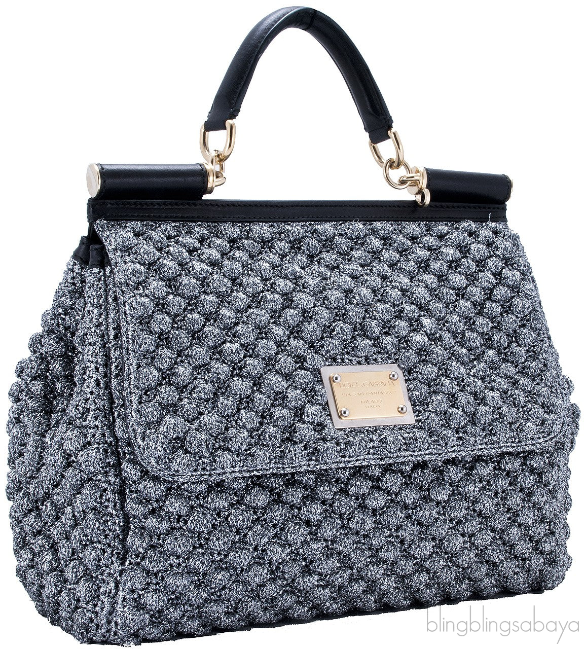 Miss Sicily Metallic Crochet Flap Bag
