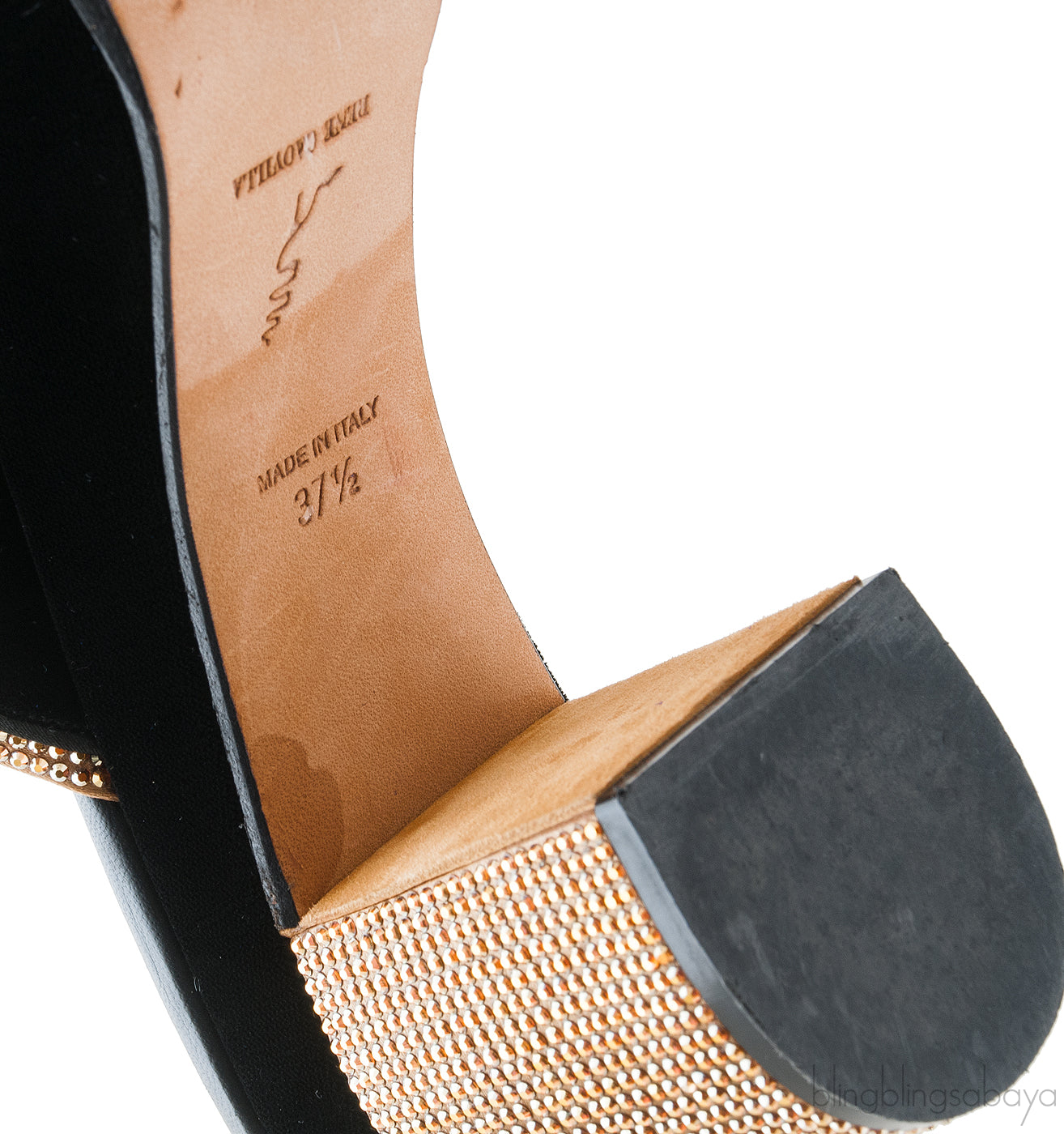 Black & Gold Criss-cross Sandals