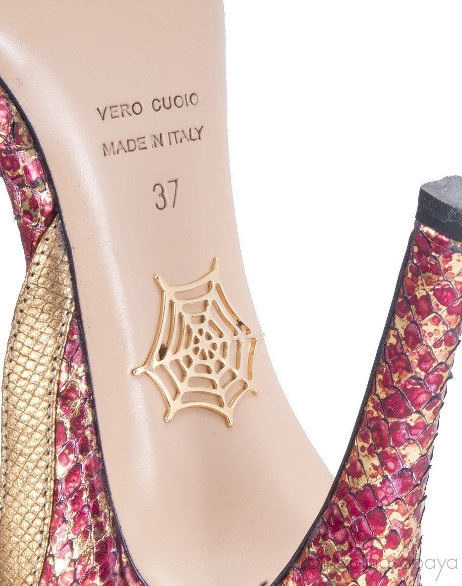 Red Serpent Half d\'Orsay Pump