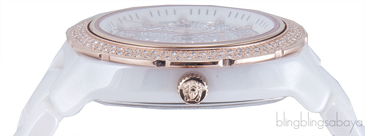 White Ceramic Diamond Ladies Watch