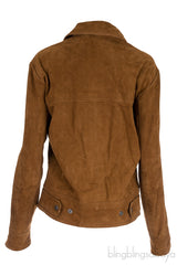 Brown Suede Bomber Jacket