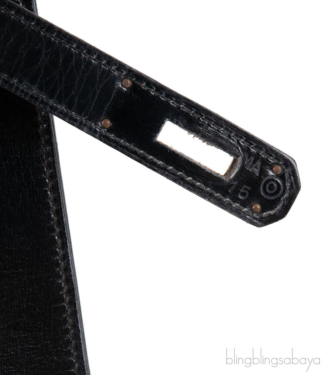 Vintage Kelly 32 Black Box Sellier GHW