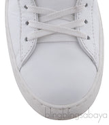White and Gold Stripe Trainer Sneakers