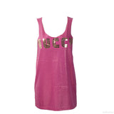 Gucci Pink Guccy and Star Metallic Gold Tank Top