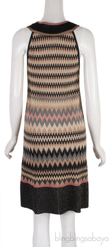 Zigzag Pattern Sleeveless Mini Dress