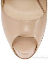Nude Slingback Peep Toe Pump