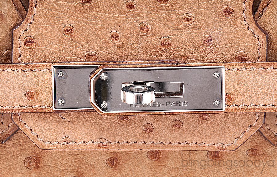 Birkin 30 Gold Ostrich PHW