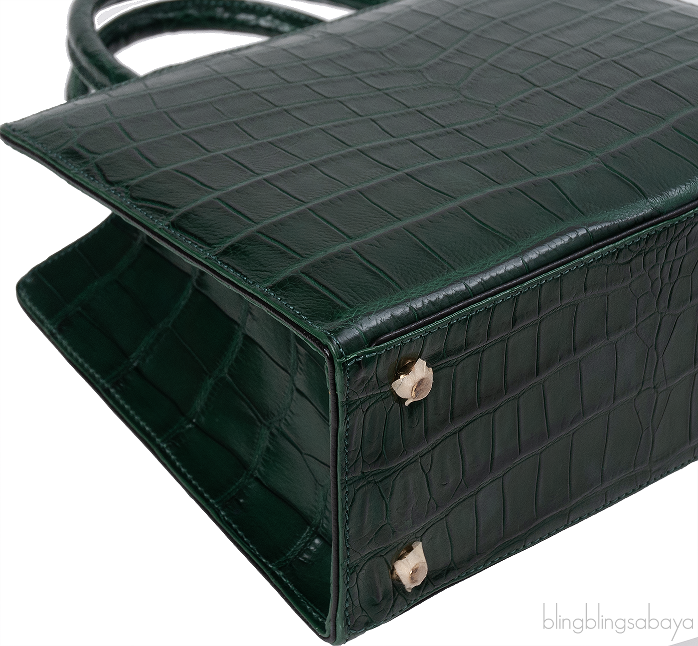 S\'uvimol My Sweet Box Emerald Crocodile Bag