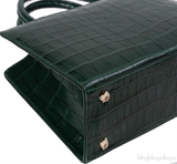 S\'uvimol My Sweet Box Emerald Crocodile Bag