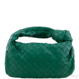 Green Jodie Mini Knotted Intrecciato Leather Tote
