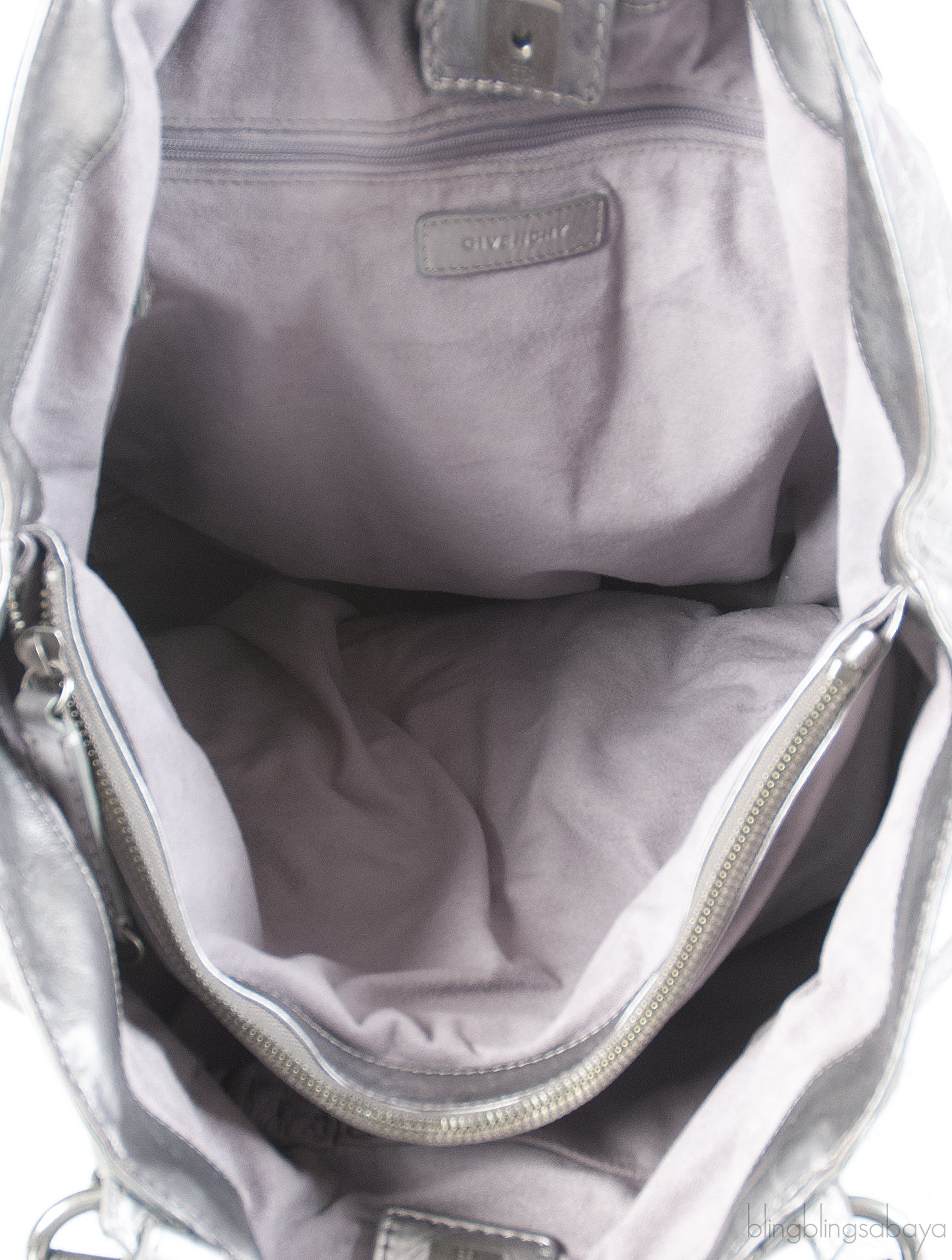 Givenchy Metallic Grey GG Leather Hobo Bag