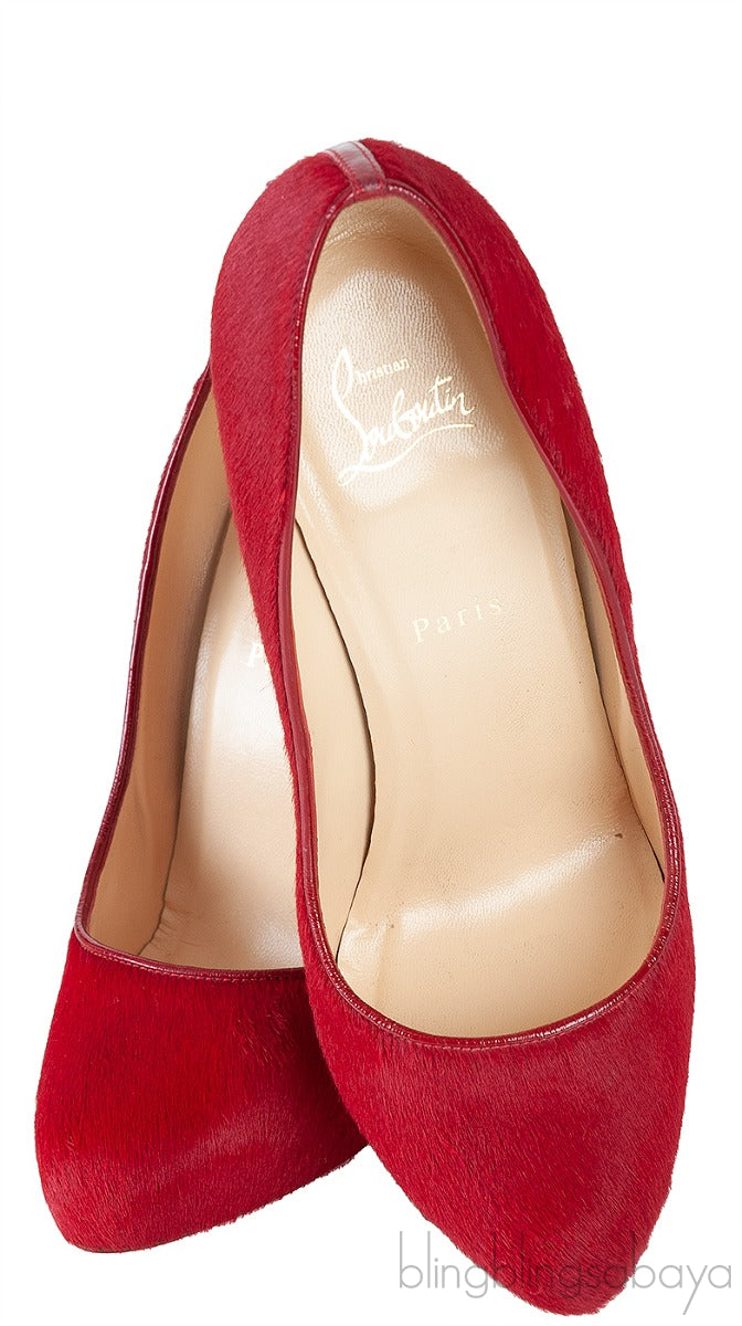 Red Pony Hair Heels