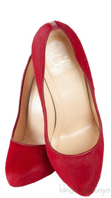 Red Pony Hair Heels