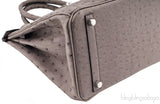 Birkin 30 Grey Tourterelle Ostrich