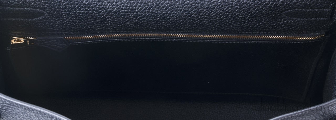 Kelly 32 Black Togo Retourne