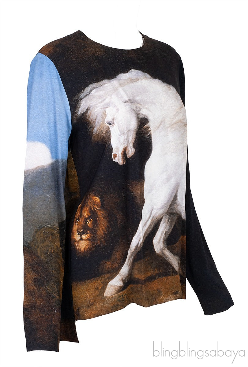 Horse & Lion Printed Top