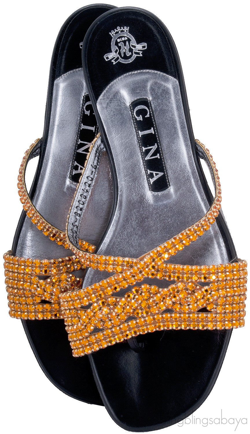 Orange Loren Flat Sandals