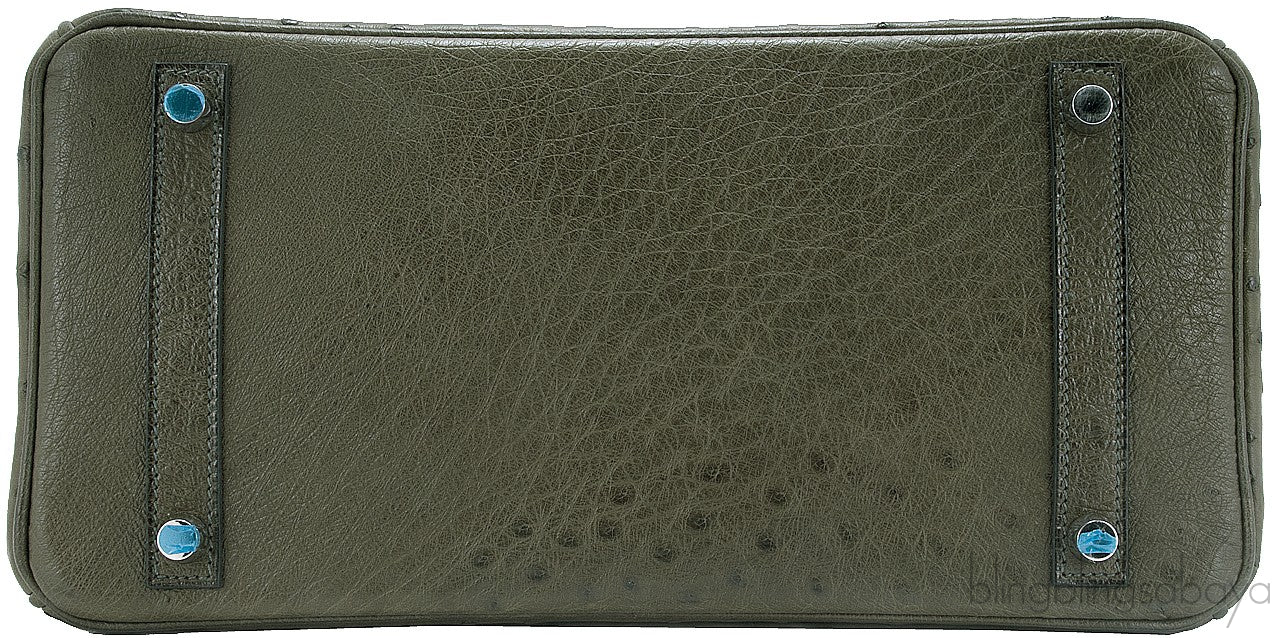 Birkin 30 Ostrich Vert Olive PHW