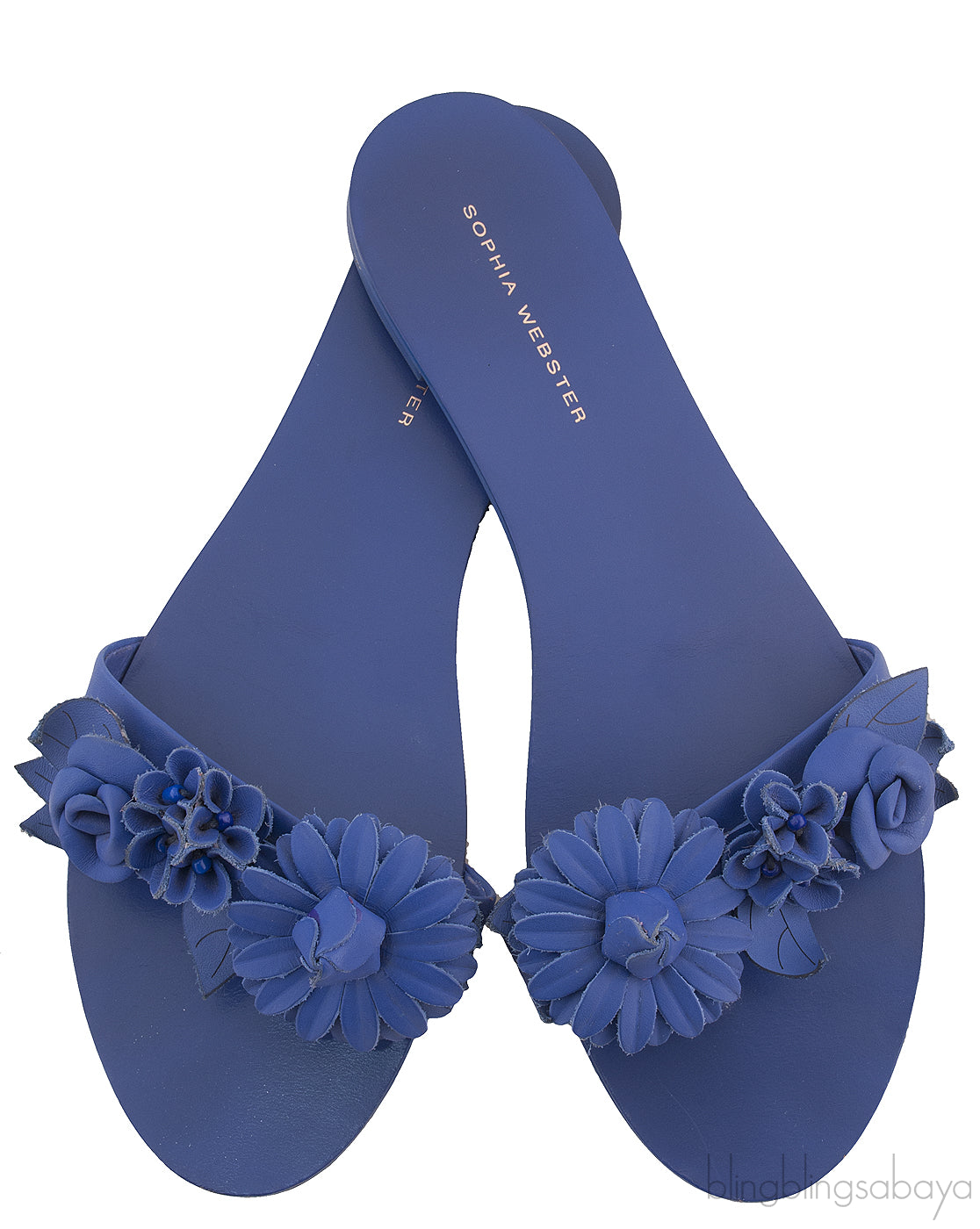 Lilico Appliqué Blue Leather Sandals
