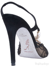 Mesh & Pearl Slingback Sandals*